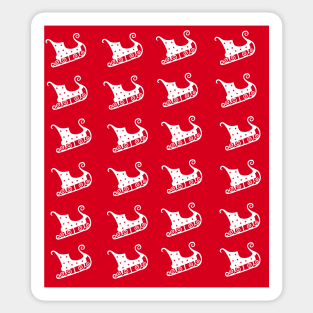 Christmas sleigh regular red pattern Sticker